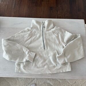 Lululemon scuba oversized funnel neck half zip - bone
